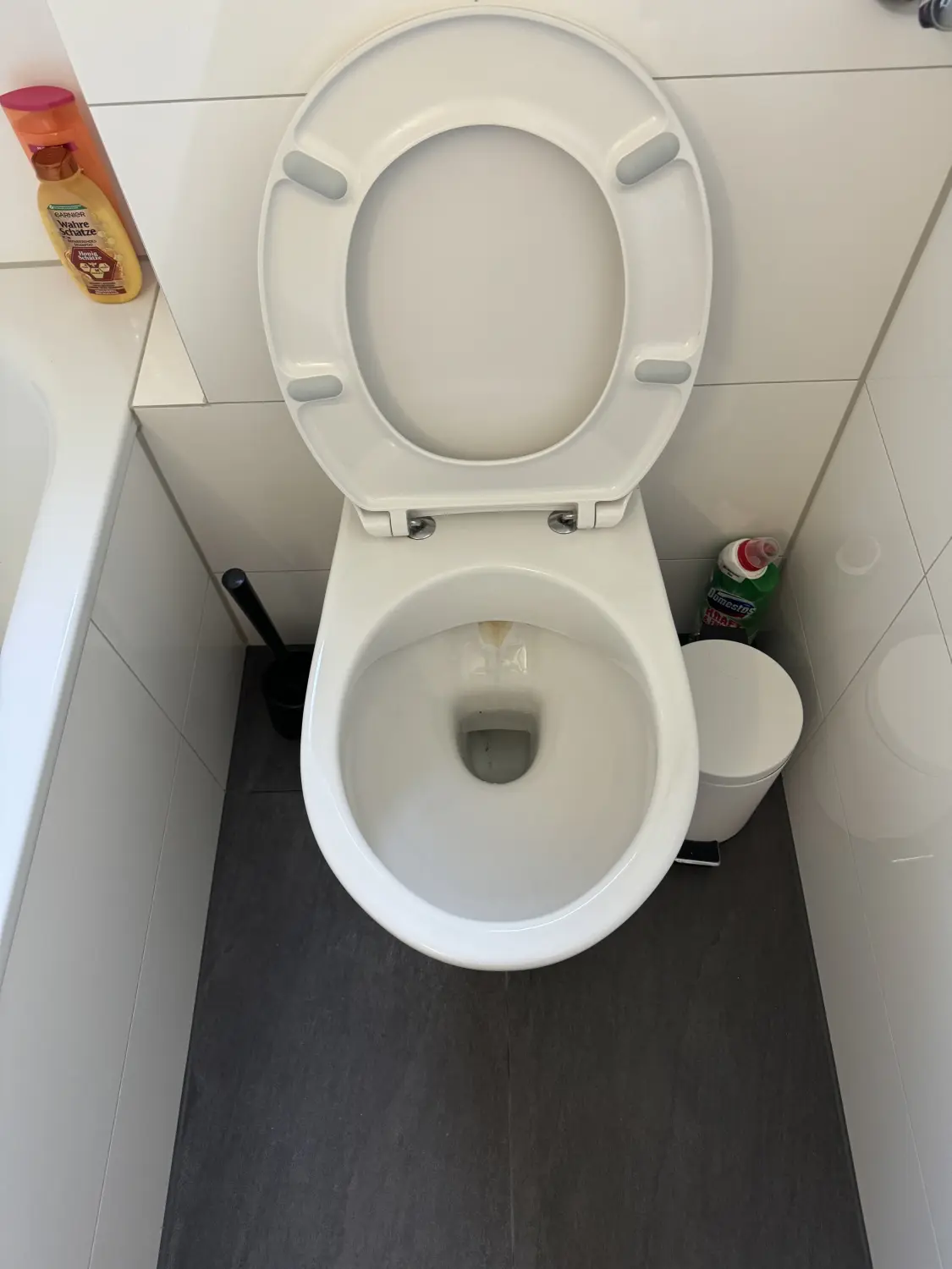 Ali Kanjo- Reinigung, nach der Reinigung der Toilette