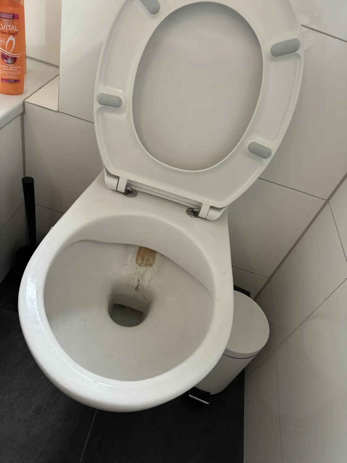 Ali Kanjo- Reinigung, vor der Reinigung der Toilette